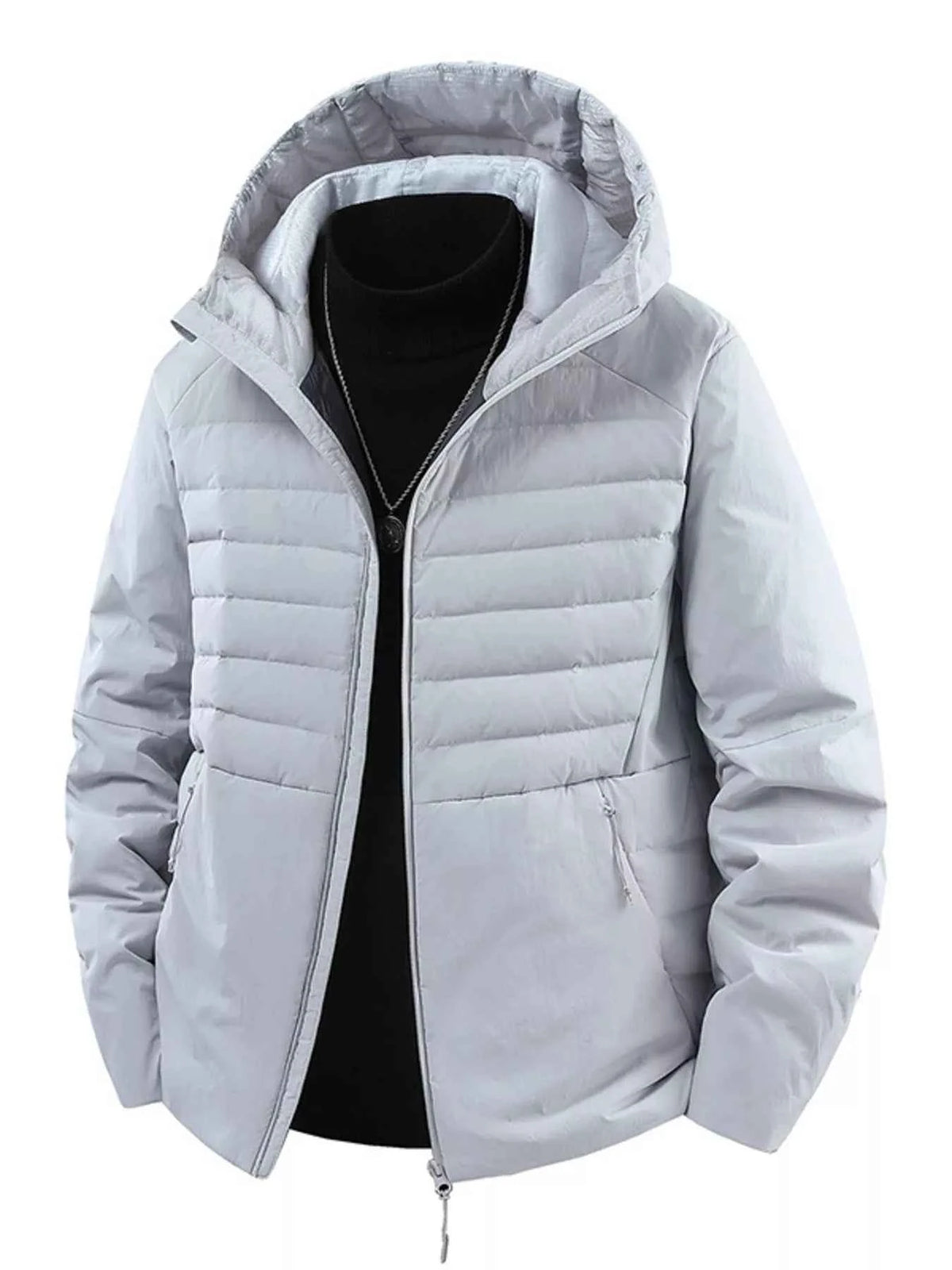 Men's Plus Size Lightweight Hooded Puffer Jacket