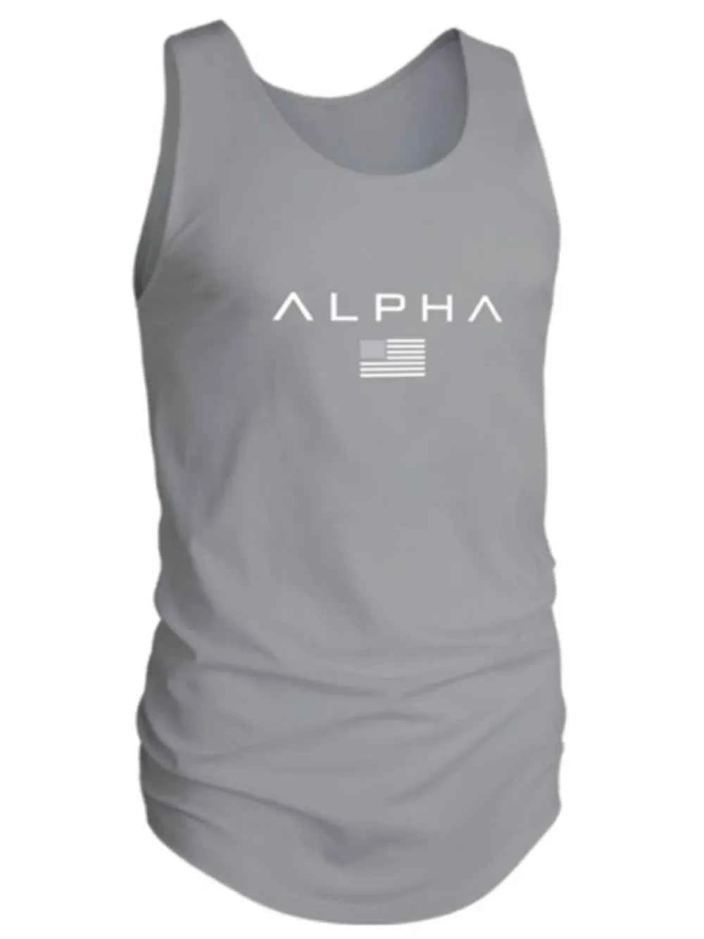 Men's US Flag Round Neck Tank