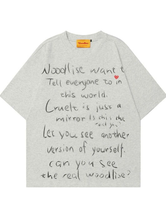 Men's Letter Round Neck Oversized T-Shirt