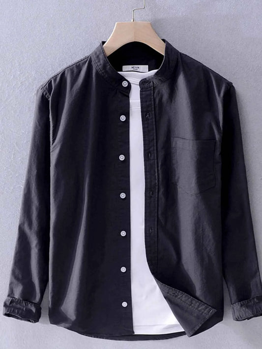 Men's Plus Size Button Up Long Sleeve Shirt