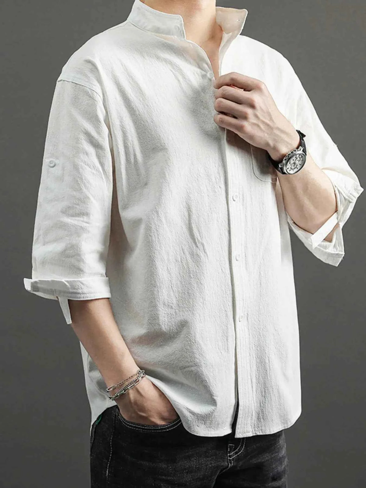 Men's Plus Size Casual Button Up Shirt