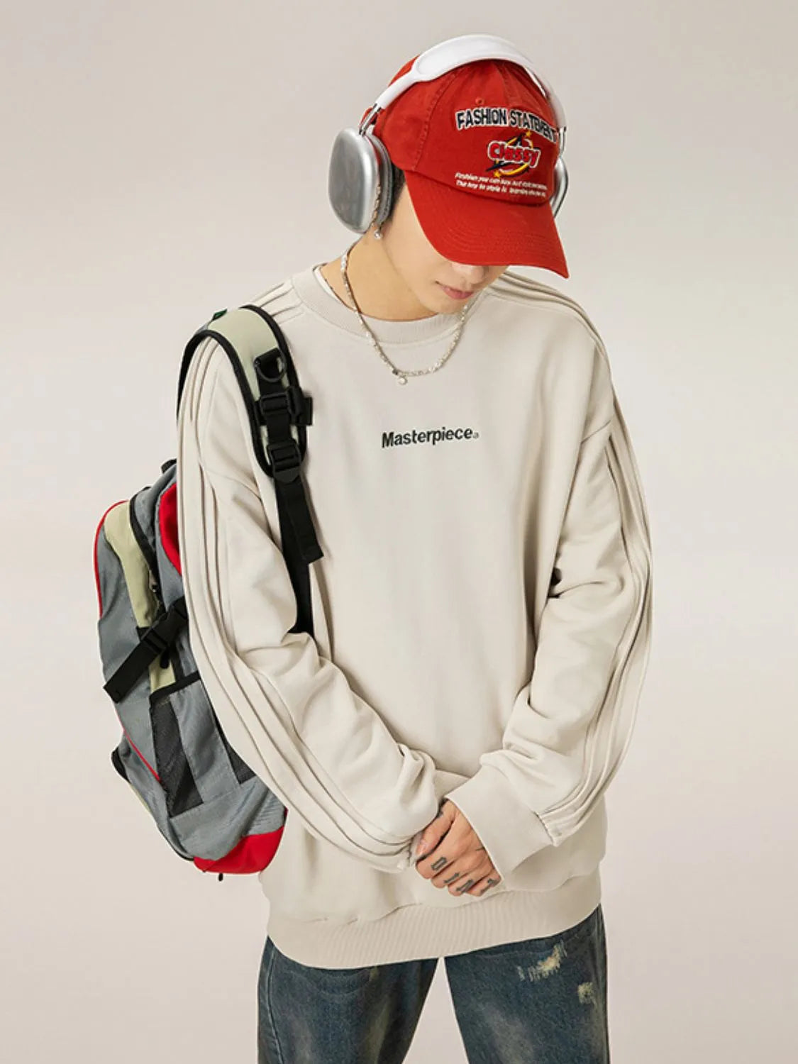 Men's Letter Round Neck Long Sleeve Sweatshirt