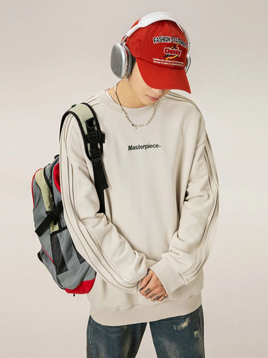 Men's Letter Round Neck Long Sleeve Sweatshirt