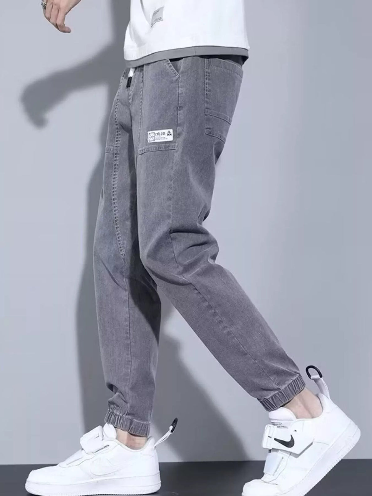 Men's Full Size Casual Loose Fit Denim Joggers Plus Size