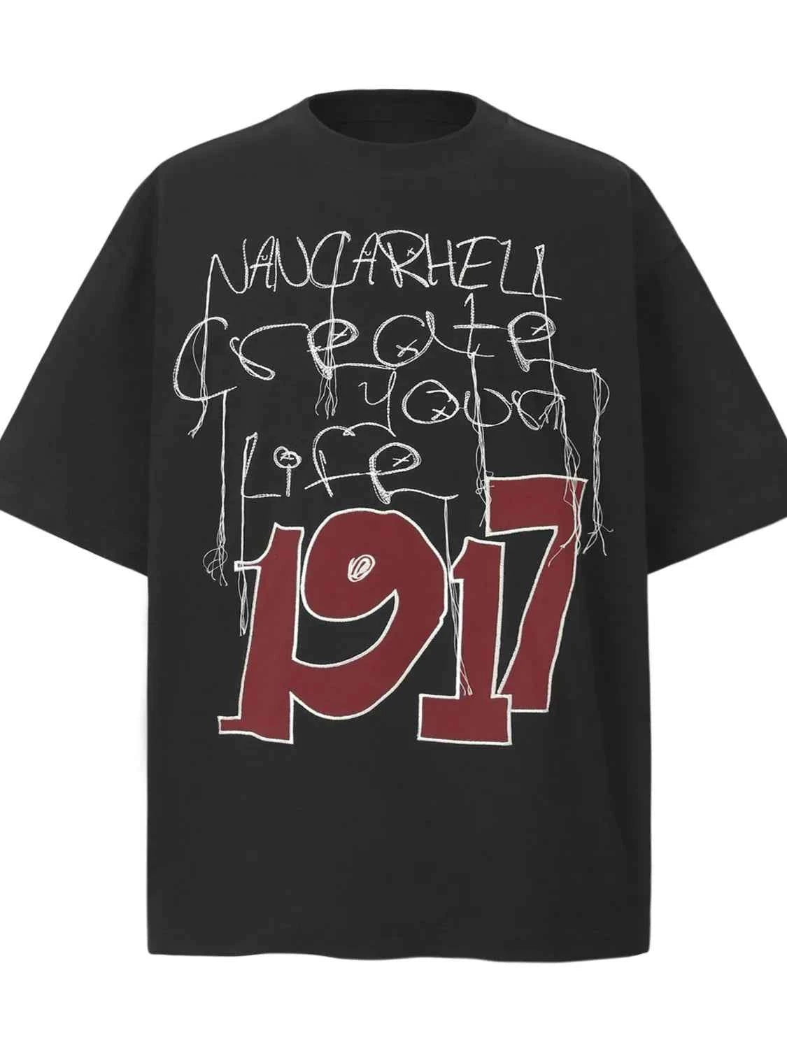Men's Vintage Style 1917 Graphic Oversized T-Shirt