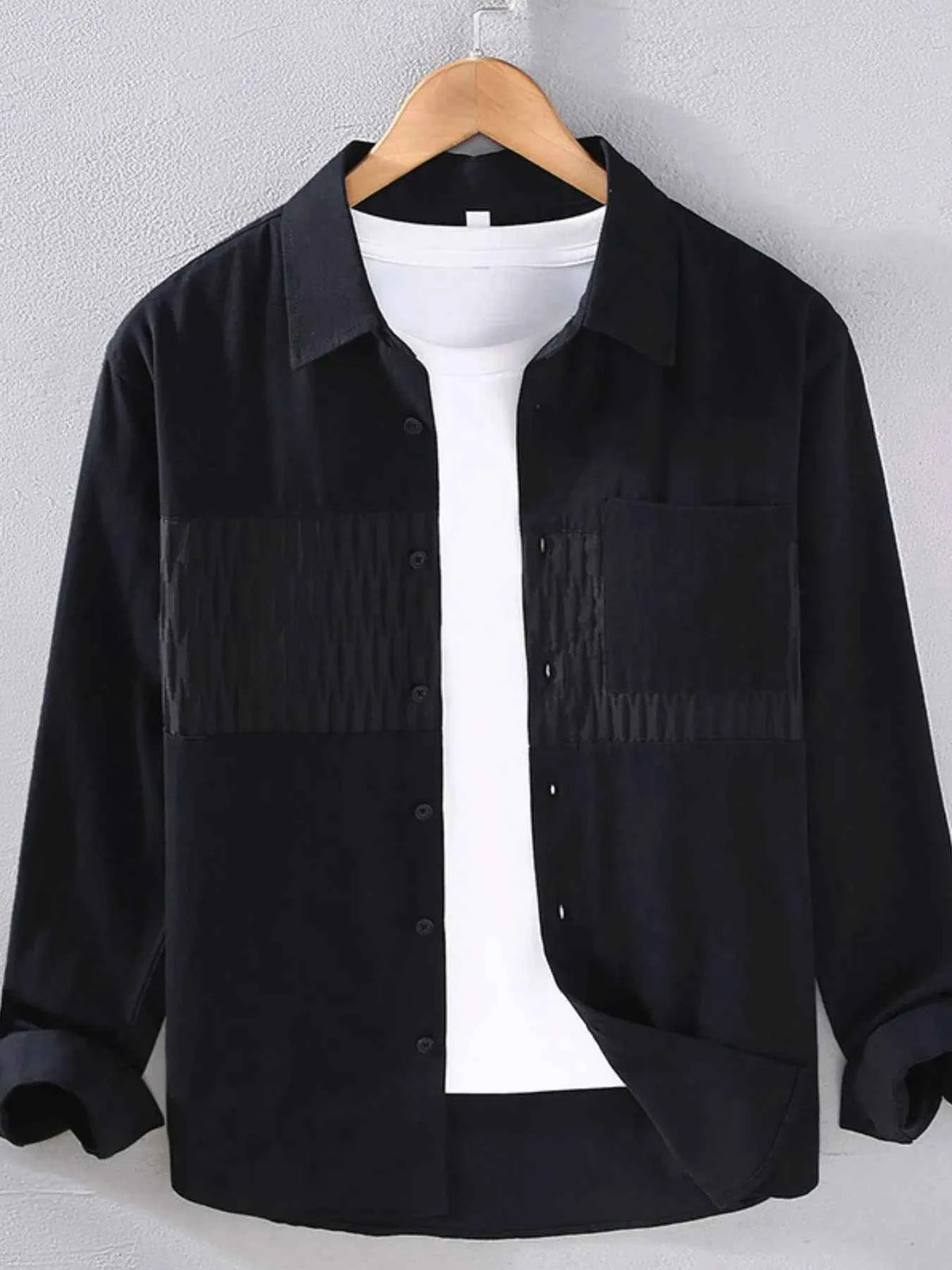 Men's Plus Size Button Up Long Sleeve Shirt