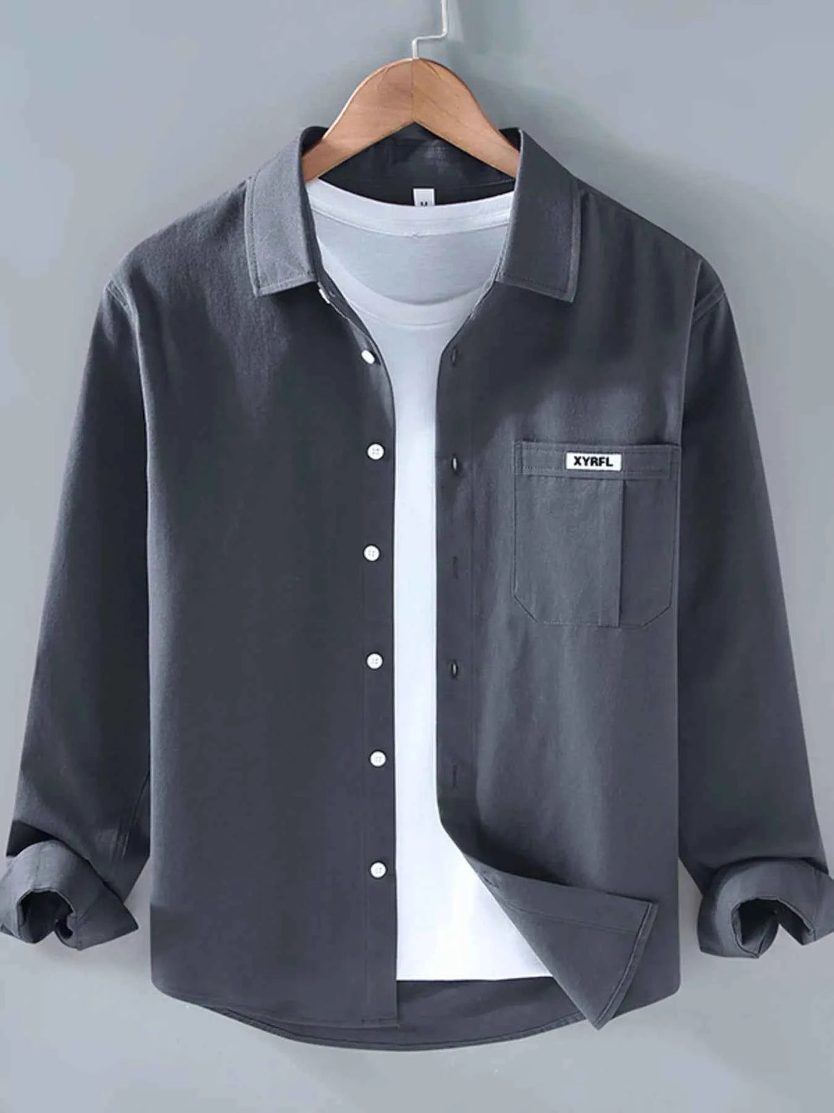 Men's Plus Size Button Up Long Sleeve Shirt
