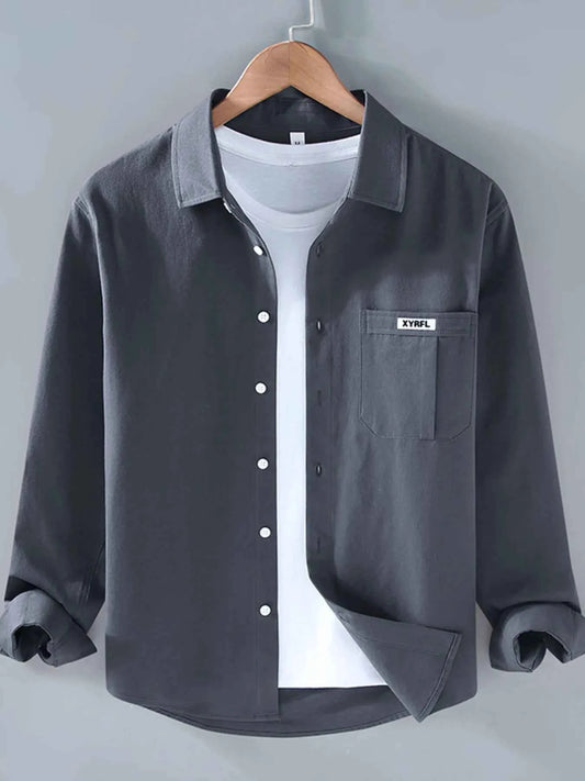 Men's Plus Size Button Up Long Sleeve Shirt