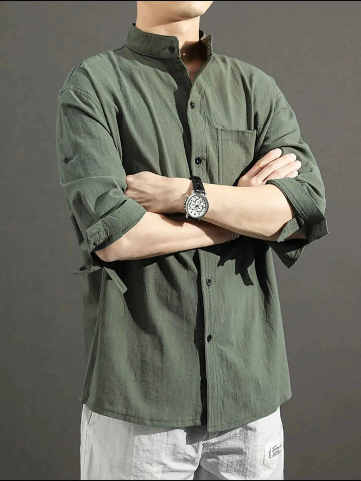 Men's Plus Size Casual Button Up Shirt