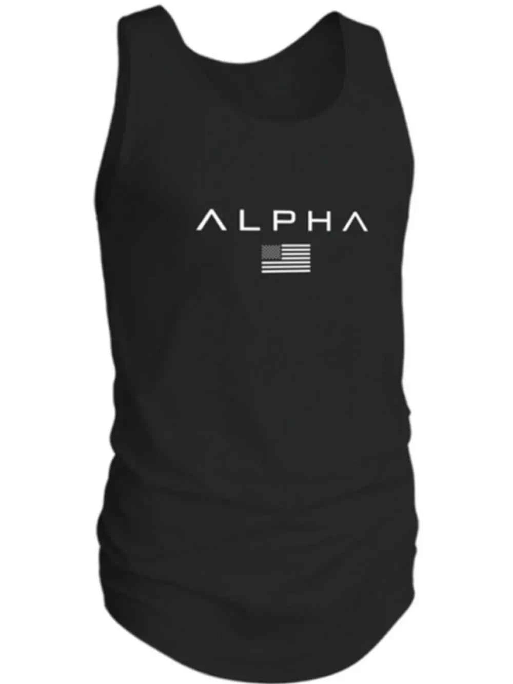 Men's US Flag Round Neck Tank