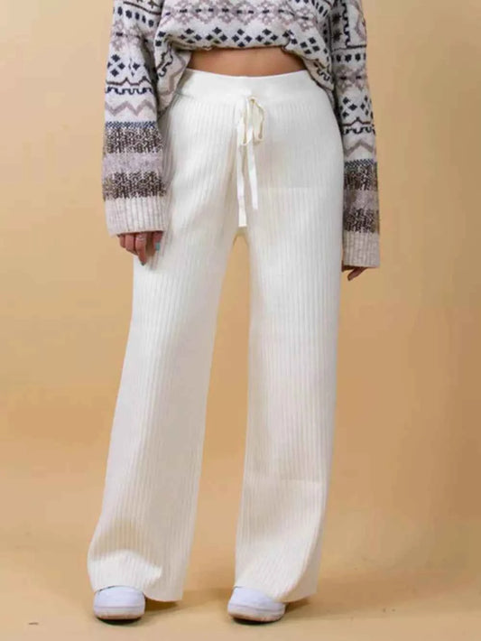 Ribbed Wide Leg Sweater Pants