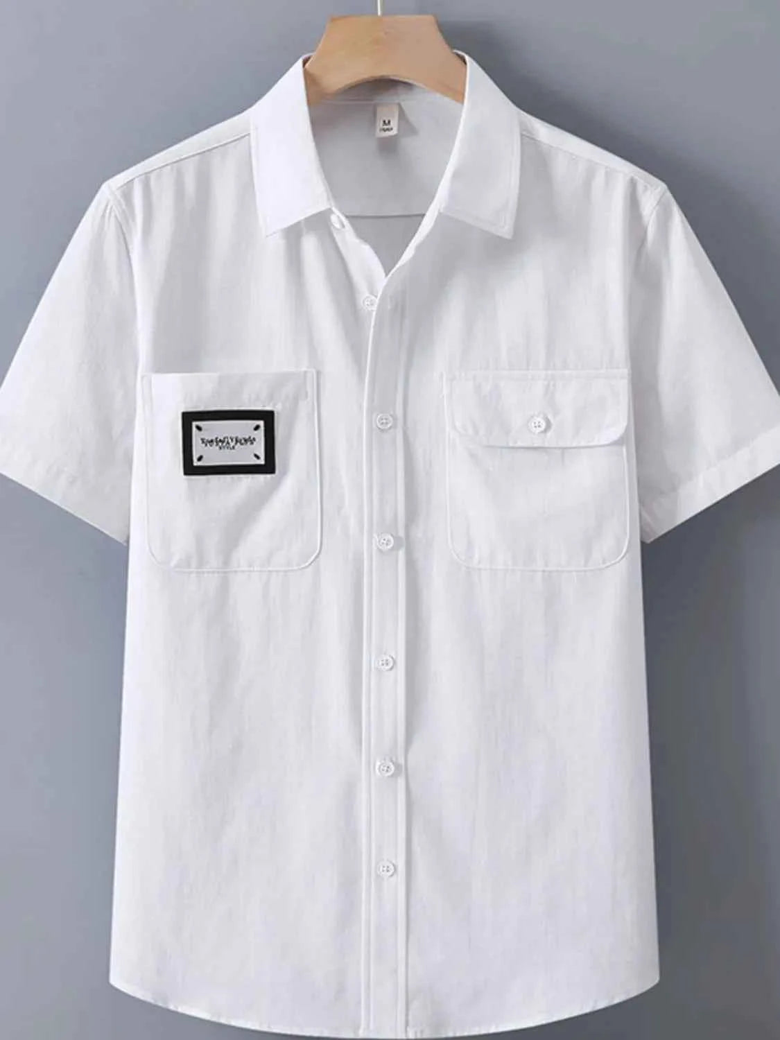 Men's Plus Size Button Up Short Sleeve Shirt