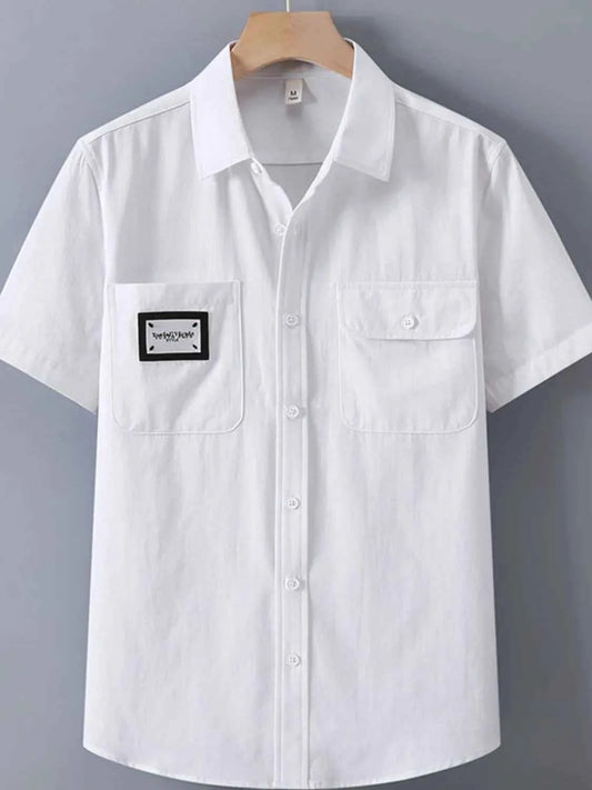 Men's Plus Size Button Up Short Sleeve Shirt