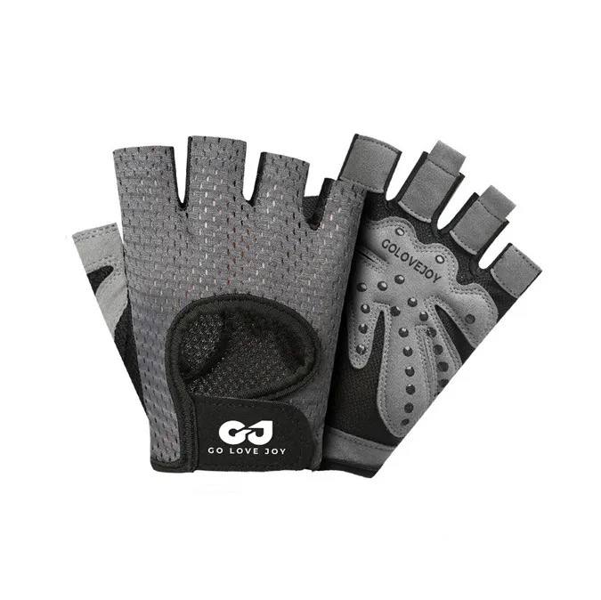 Go Love Joy pink half-finger fitness gloves lifestyle shot