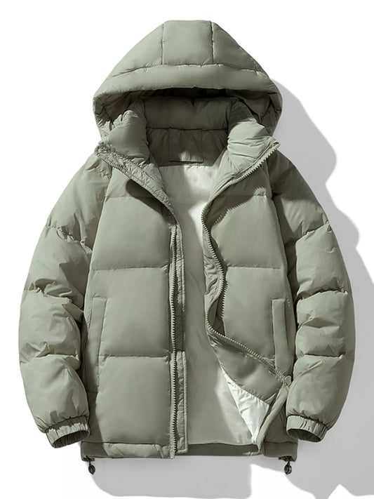 Men's Plus Size Zip Up Hooded Puffer Jacket
