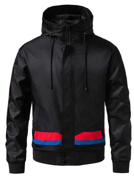 Men's Zip Up Hooded Windproof Jacket