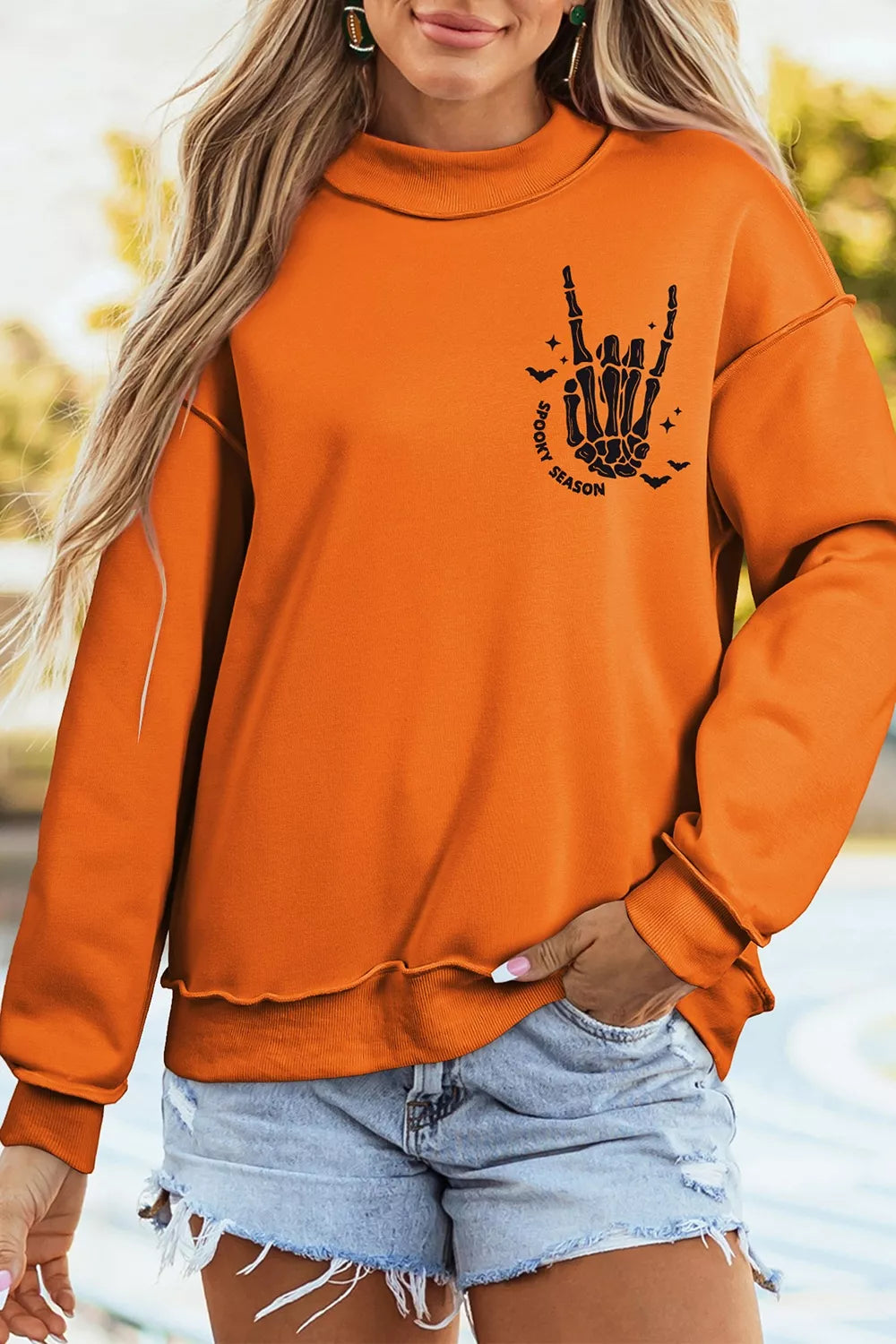 Spooky Season Mock Neck Reversible Halloween Sweatshirt