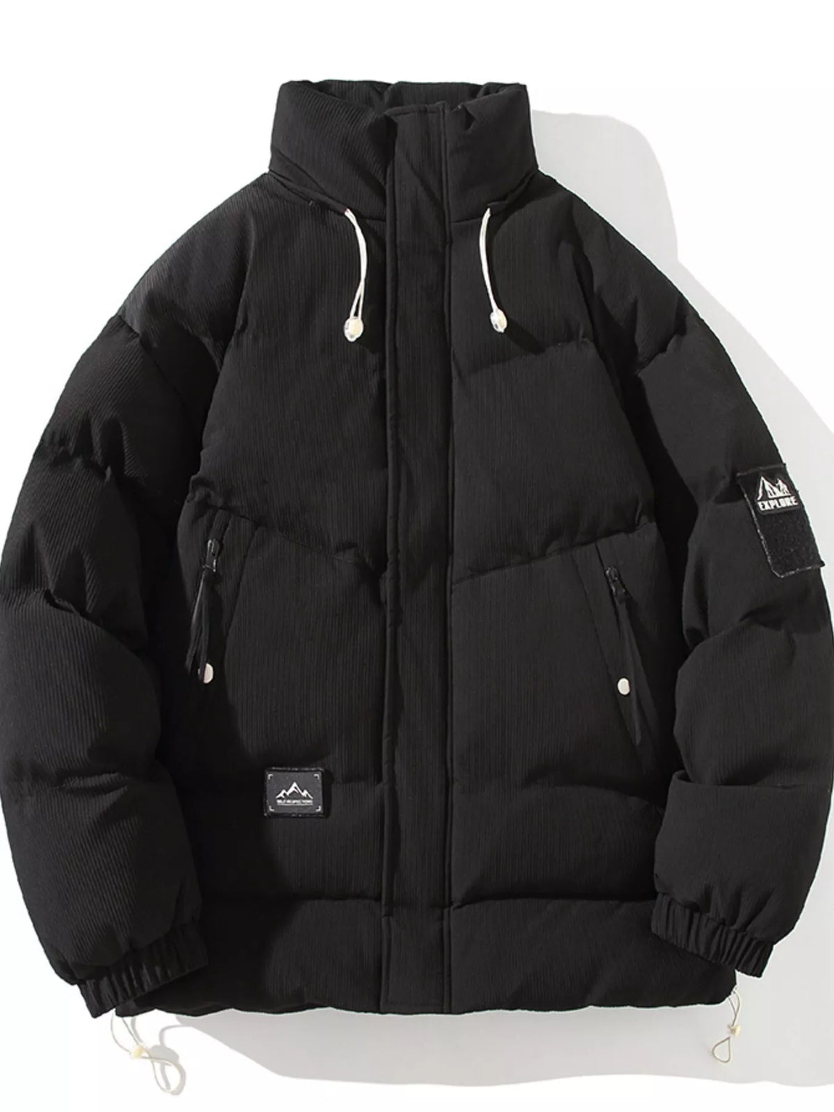 Men's Plus Size Zip Up Long Sleeve Puffer Jacket