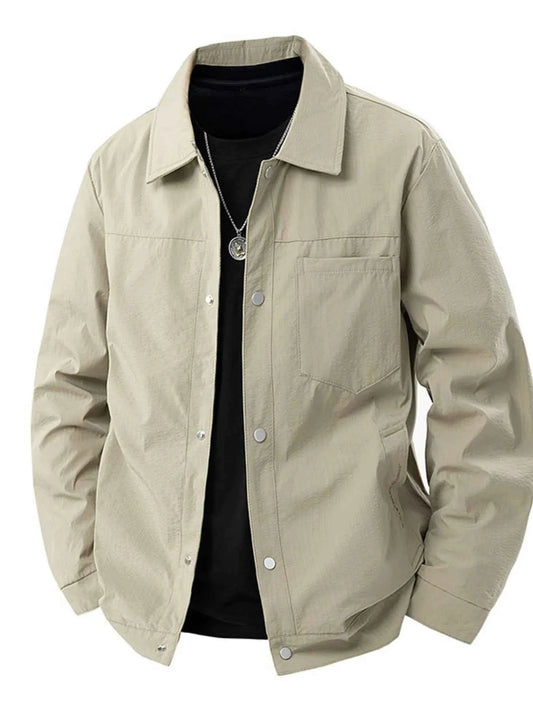 Men's Plus Size Lightweight Snap-Down Jacket