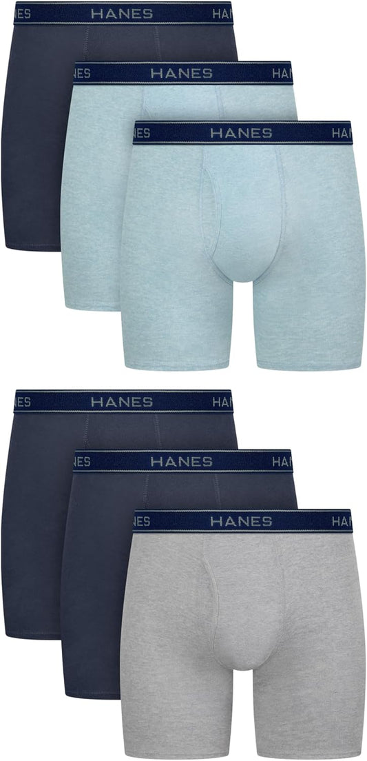 Hanes mens Underwear Boxer Briefs Pack, Cool & Breathable Cotton Moisture-wicking Underwear for Men, No Ride Up - Vennix