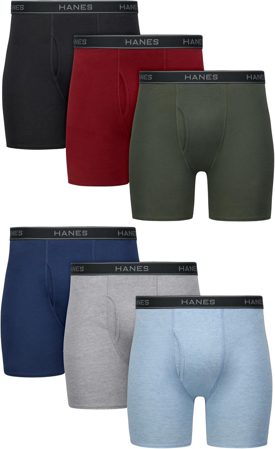 Hanes mens Underwear Boxer Briefs Pack, Cool & Breathable Cotton Moisture-wicking Underwear for Men, No Ride Up - Vennix