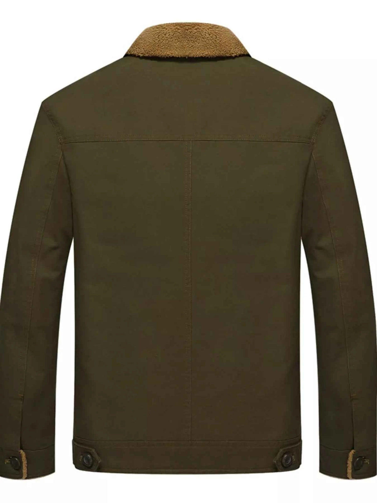 Men's Plus Size Button Up Fleece Lined Jacket