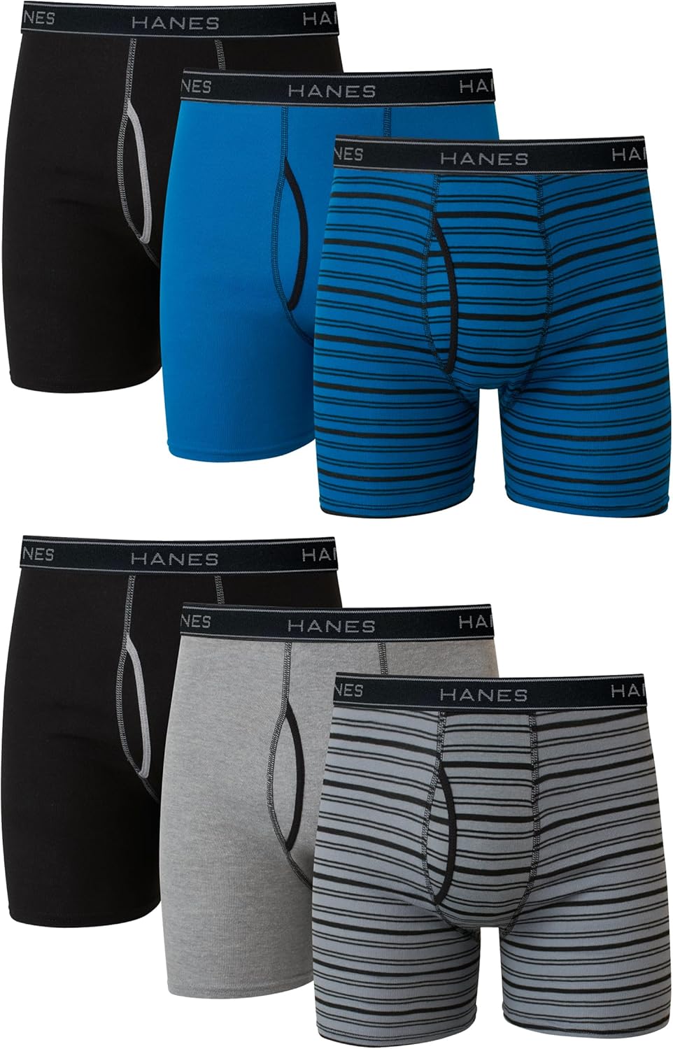Hanes mens Underwear Boxer Briefs Pack, Cool & Breathable Cotton Moisture-wicking Underwear for Men, No Ride Up - Vennix