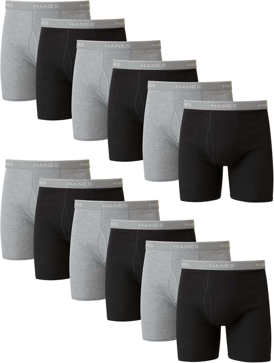 Hanes mens Underwear Boxer Briefs Pack, Cool & Breathable Cotton Moisture-wicking Underwear for Men, No Ride Up - Vennix
