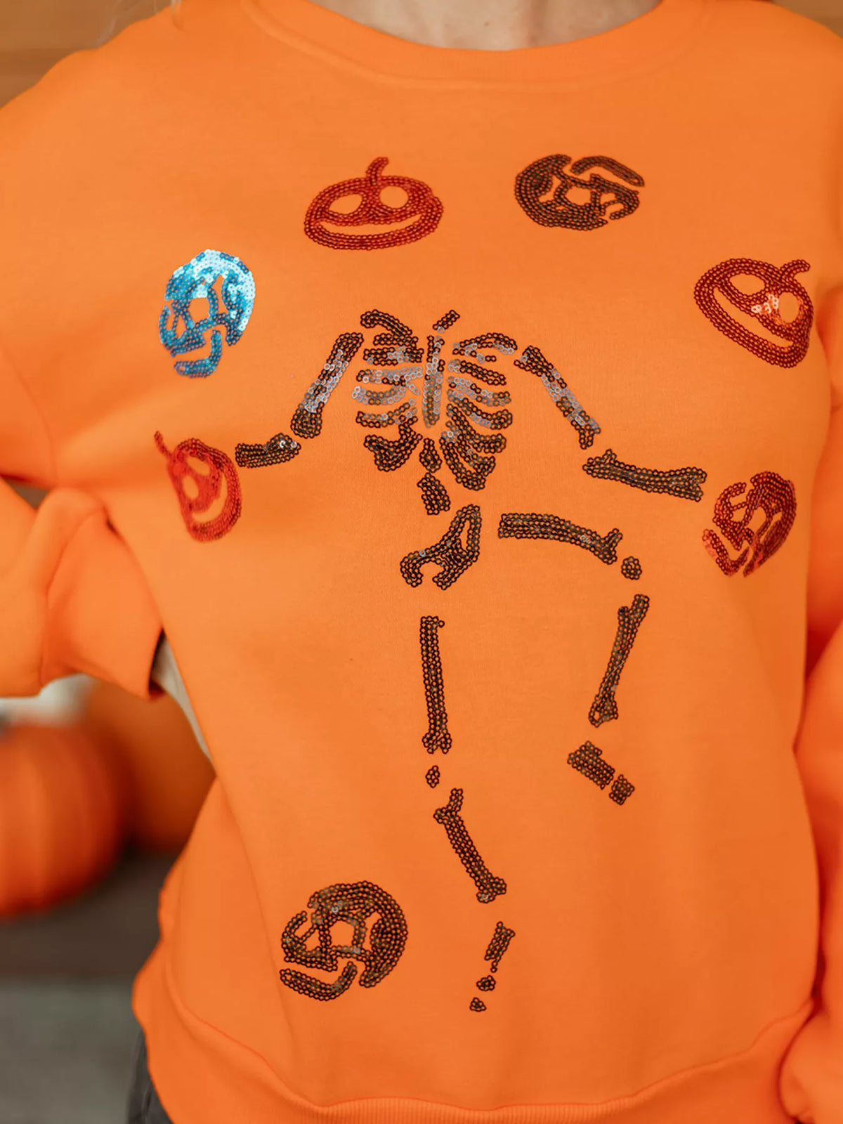 Dancing Critters Sequin Halloween Crewneck Sweatshirt