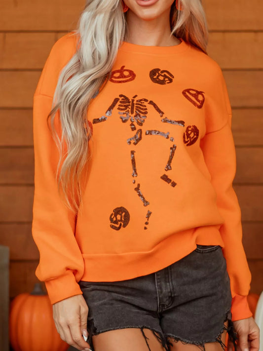 Dancing Critters Sequin Halloween Crewneck Sweatshirt