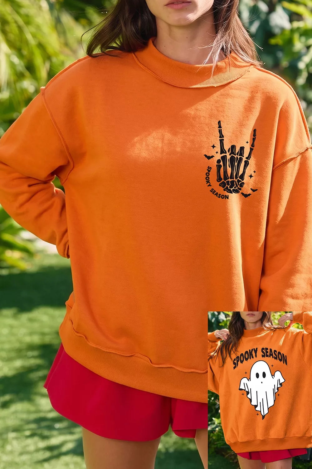 Spooky Season Mock Neck Reversible Halloween Sweatshirt