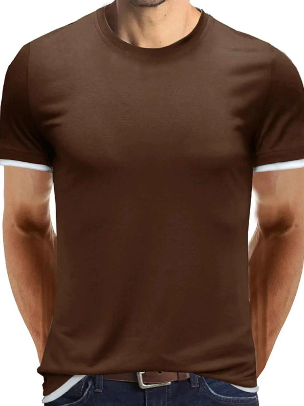 Men‘s Classic Contrast Trim Crew Neck T-Shirt