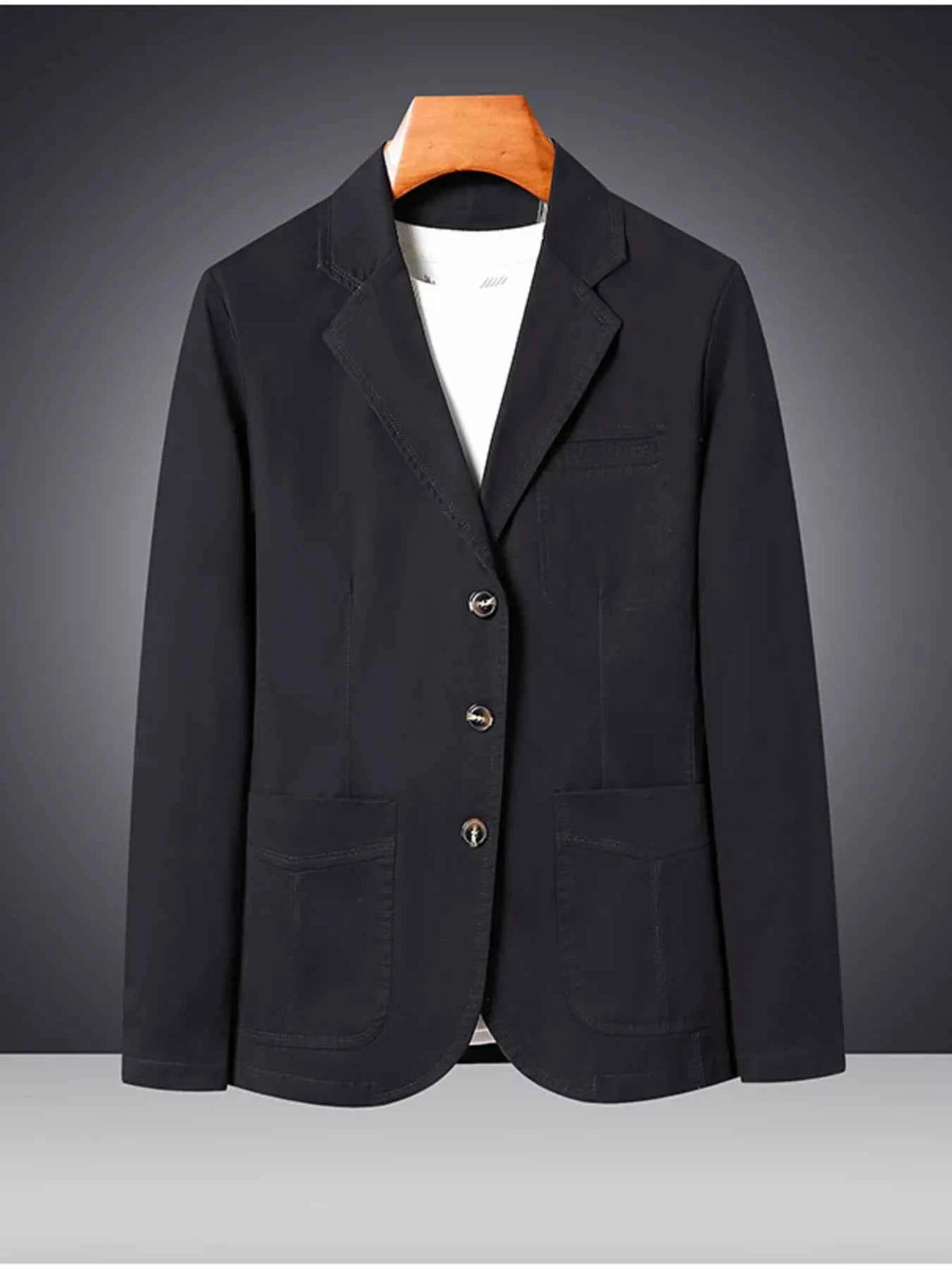 Men's Plus Size Lapel Collar Long Sleeve Blazer