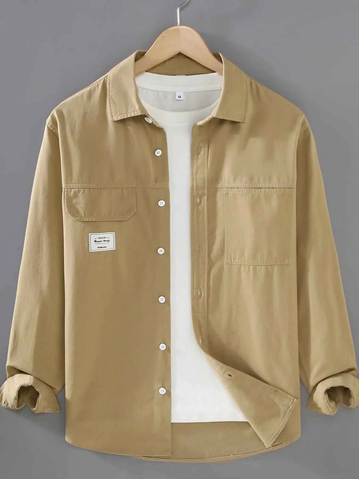 Men's Plus Size Button Up Long Sleeve Shirt