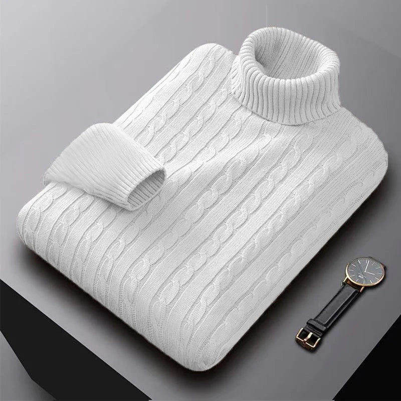 Men's Turtleneck Knit Pullover Sweater