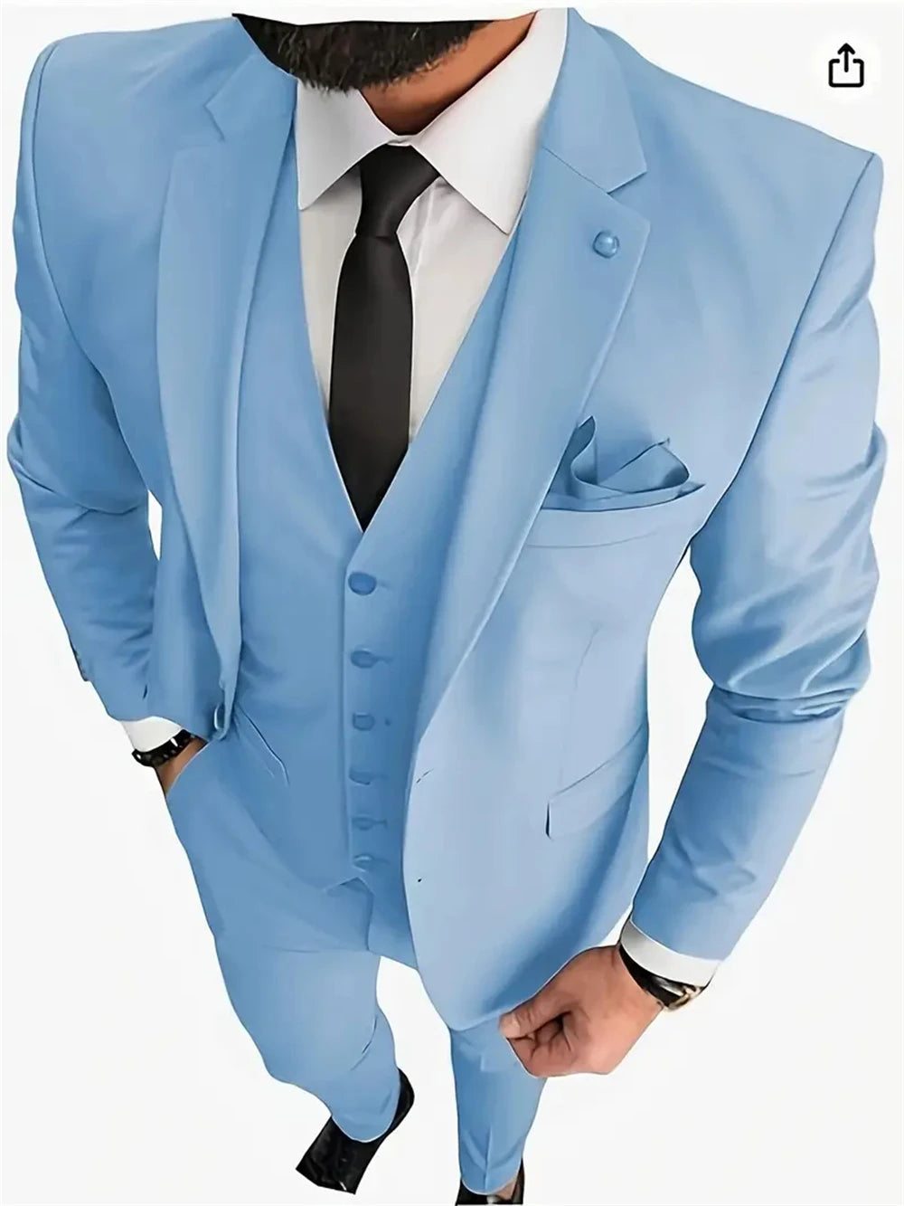 Men's 3-Piece Slim Fit Business & Wedding Suit
