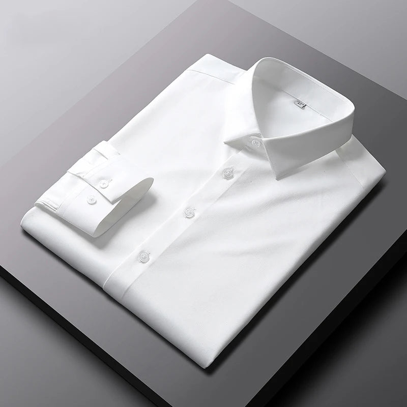Men's Wrinkle-Resistant Long Sleeve Business Shirt