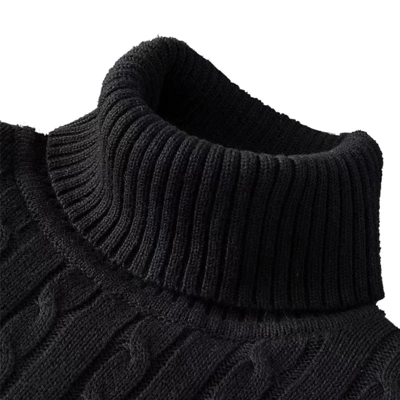 Men's Turtleneck Knit Pullover Sweater