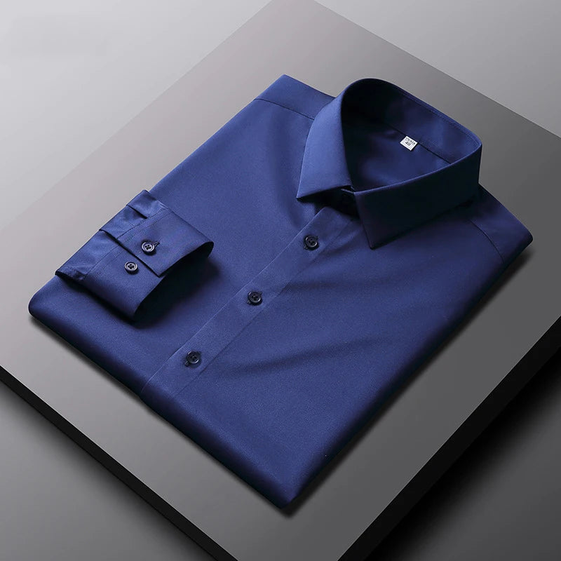 Men's Wrinkle-Resistant Long Sleeve Business Shirt