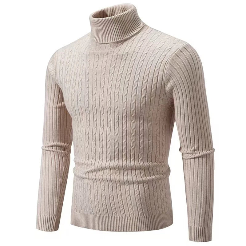 Men's Turtleneck Knit Pullover Sweater