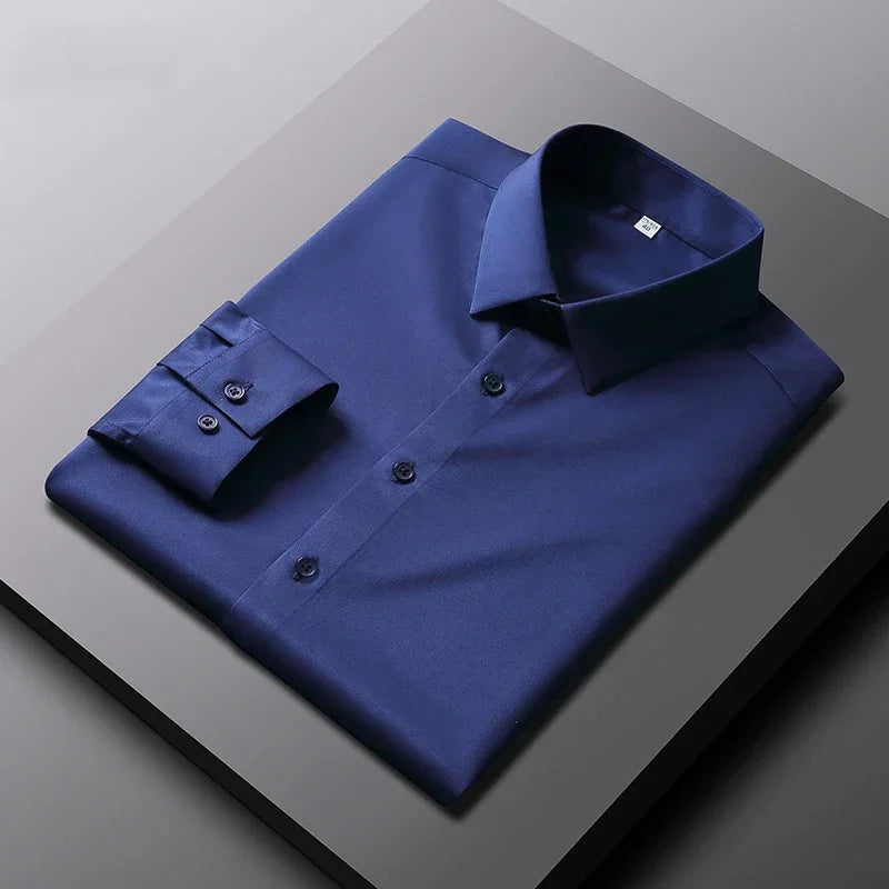 Men's Wrinkle-Resistant Long Sleeve Business Shirt