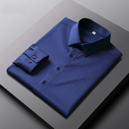 Men's Wrinkle-Resistant Long Sleeve Business Shirt
