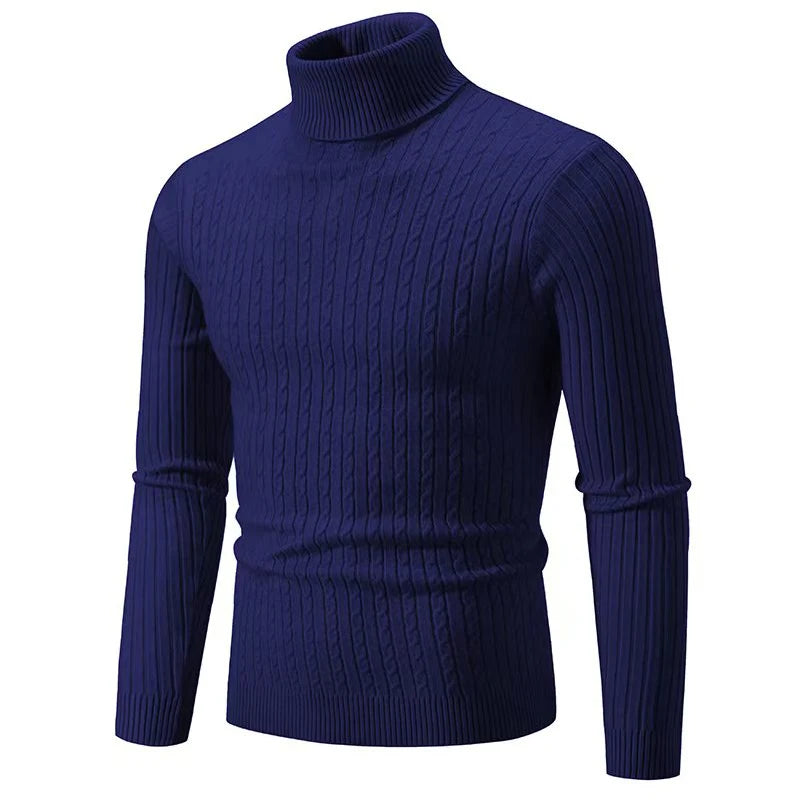 Men's Turtleneck Knit Pullover Sweater