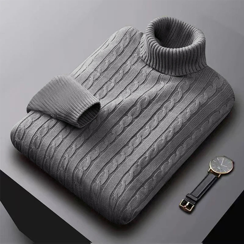 Men's Turtleneck Knit Pullover Sweater