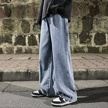 Men's Korean Streetwear Wide Leg Jeans