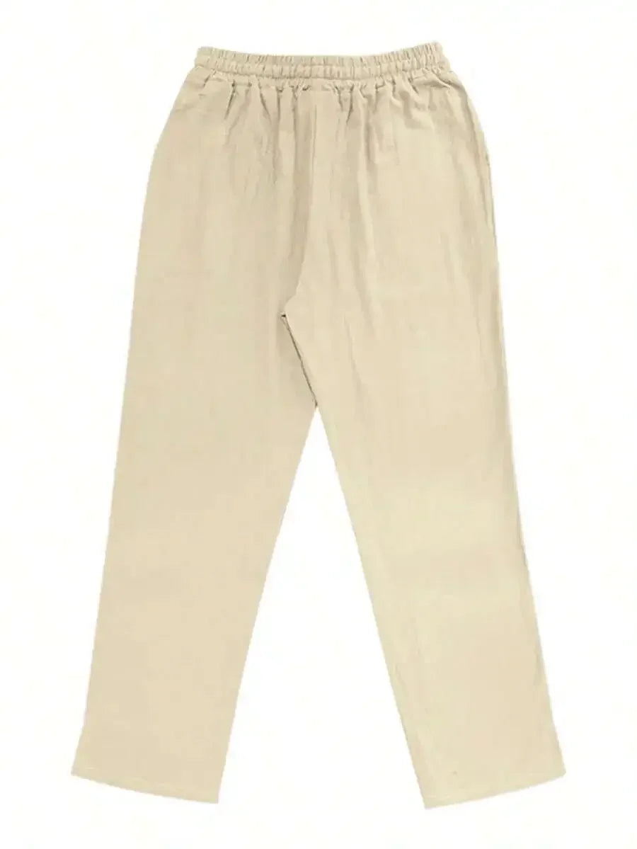 Men's Linen Wide Leg Pants — Breathable All-Season