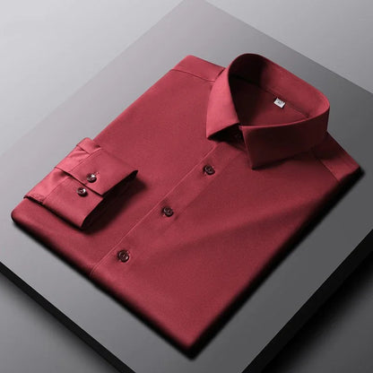 Men's Wrinkle-Resistant Long Sleeve Business Shirt
