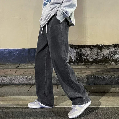Men's Korean Streetwear Wide Leg Jeans