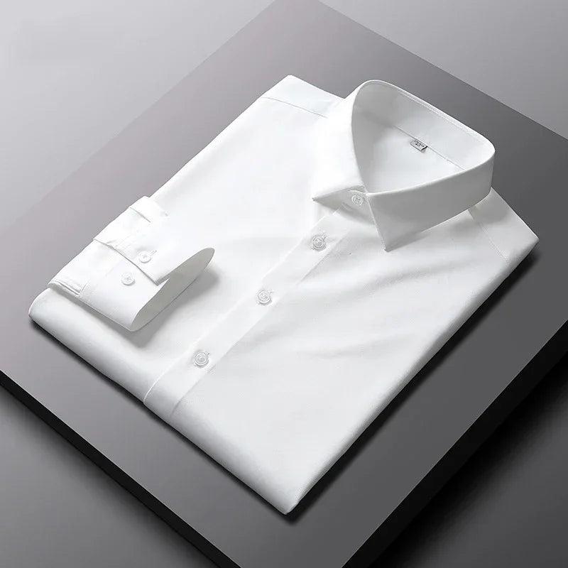 Men's Wrinkle-Resistant Long Sleeve Business Shirt