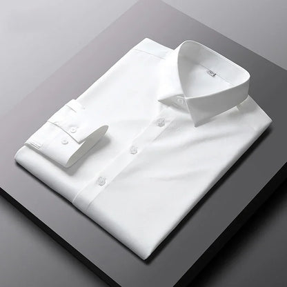 Men's Wrinkle-Resistant Long Sleeve Business Shirt
